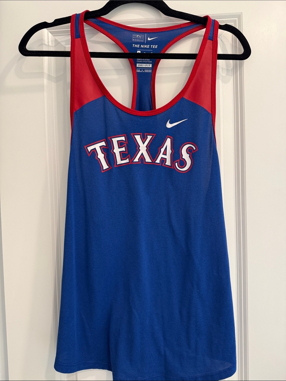 Women’s Nike Blue & Red TEXAS RANGERS Athletic Racerback Tank